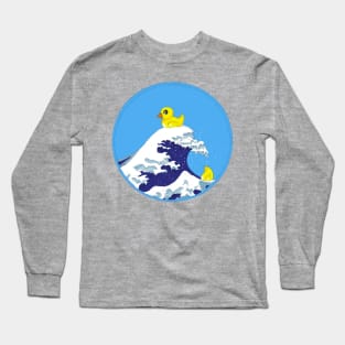 Bath duck in distress - freely based on Hokusai Long Sleeve T-Shirt